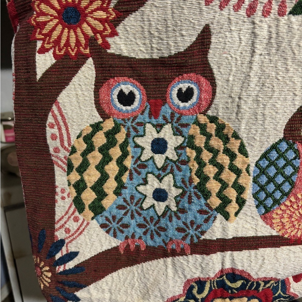 🛍Bundle sale🛍Colorful Owl Pattern Tote Bag crochet large - Picture 3 of 10